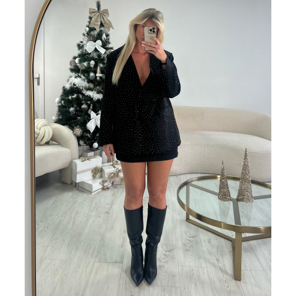 Blazer oversize strass noir - DRESS DESIREE