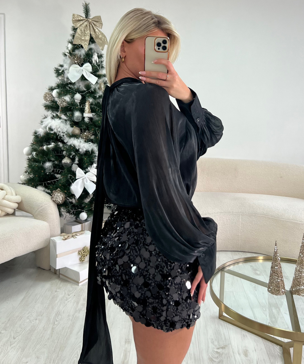 Jupe gros sequins noir