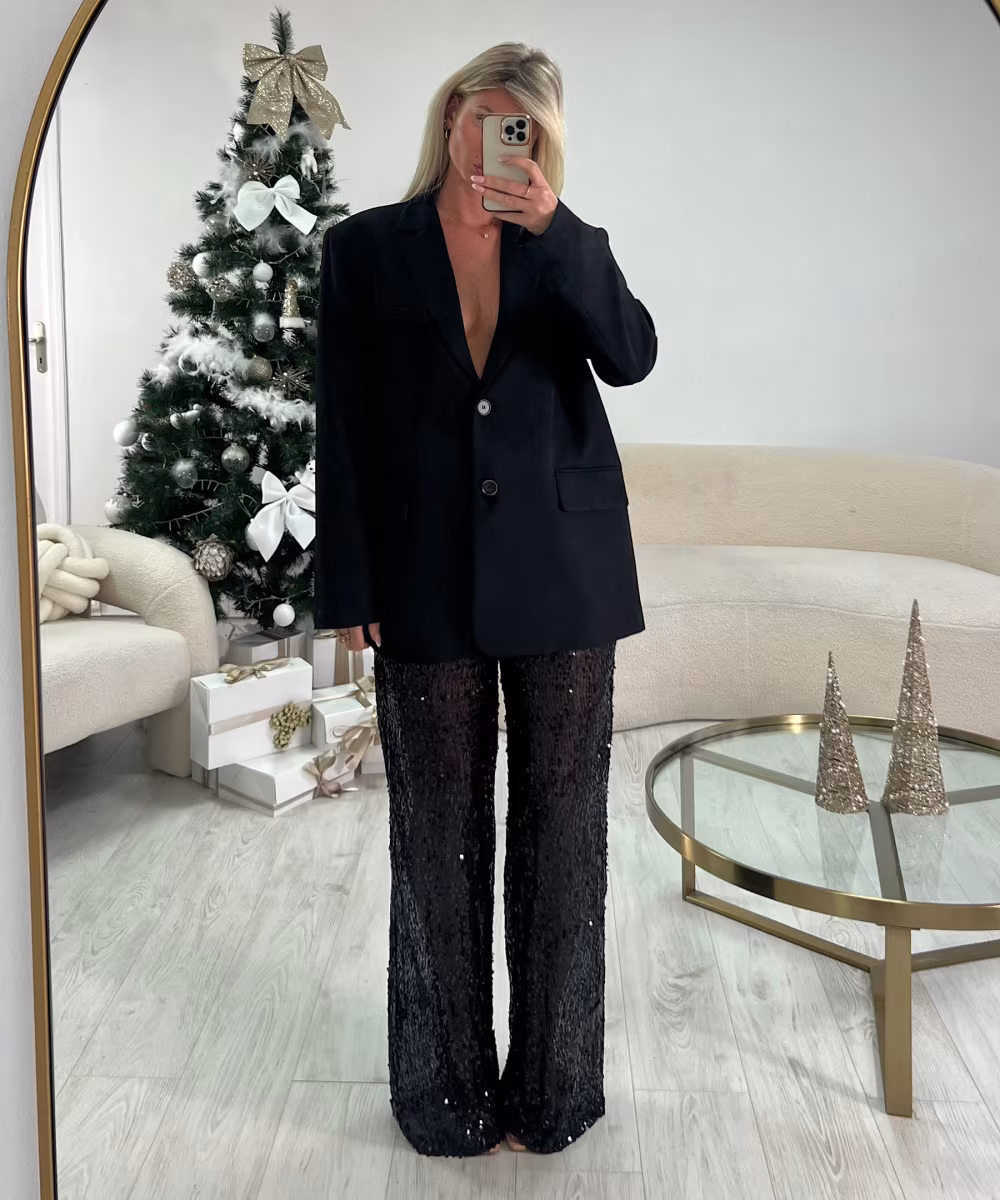 Pantalon tall sequins semi transparent short