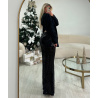 Extra long semi-transparent sequin pants shorts