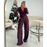 Plum wide-leg flowing trousers - DRESS DESIREE