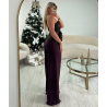 Plum wide-leg flowing trousers - DRESS DESIREE