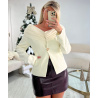 Blazer majestueux cintré drapé blanc - DRESS DESIREE