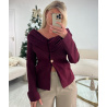 Thick draped fitted burgundy blazer
