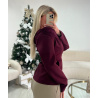 Thick draped fitted burgundy blazer