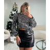 Blouse dos nu sequins silver - DRESS DESIREE