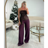 Top bustier relief doré choco- DRESS DESIREE