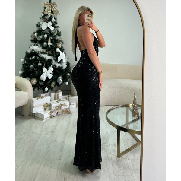 Premium black backless mermaid dress - DRESS DESIREE