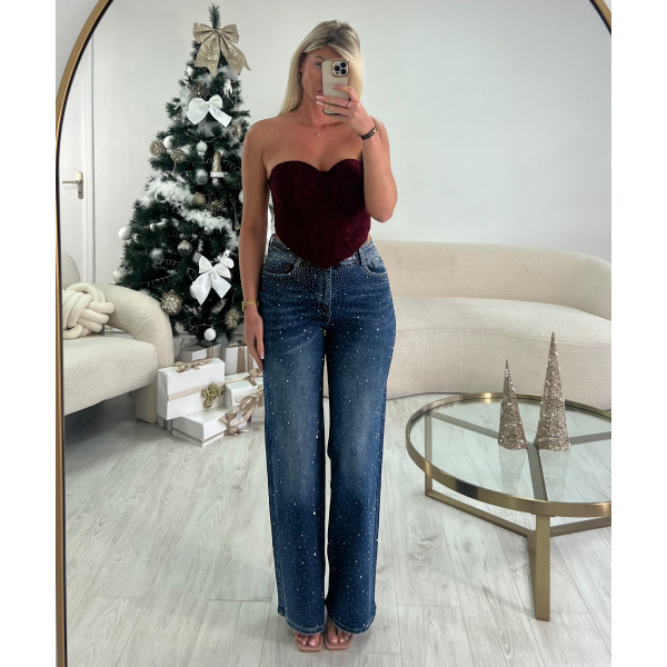 Jeans strass bleu standard - DRESS DESIREE