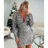 Robe sequins silver ajourée - DRESS DESIREE