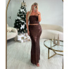 Ensemble jupe longue sequins choco - DRESS DESIREE