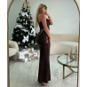Chocolate sequinned long skirt set - DRESS DESIREE