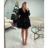 Flowing black sequinned tulle dress - DRESS DESIREE