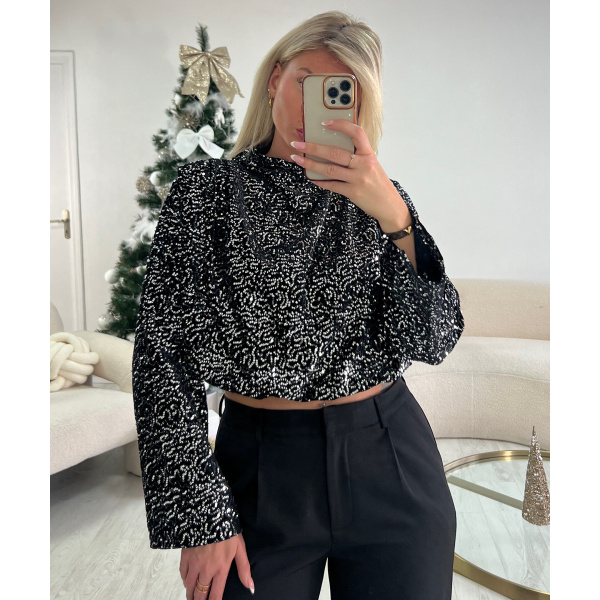 Top ras cou silver sequins - DRESS DESIREE