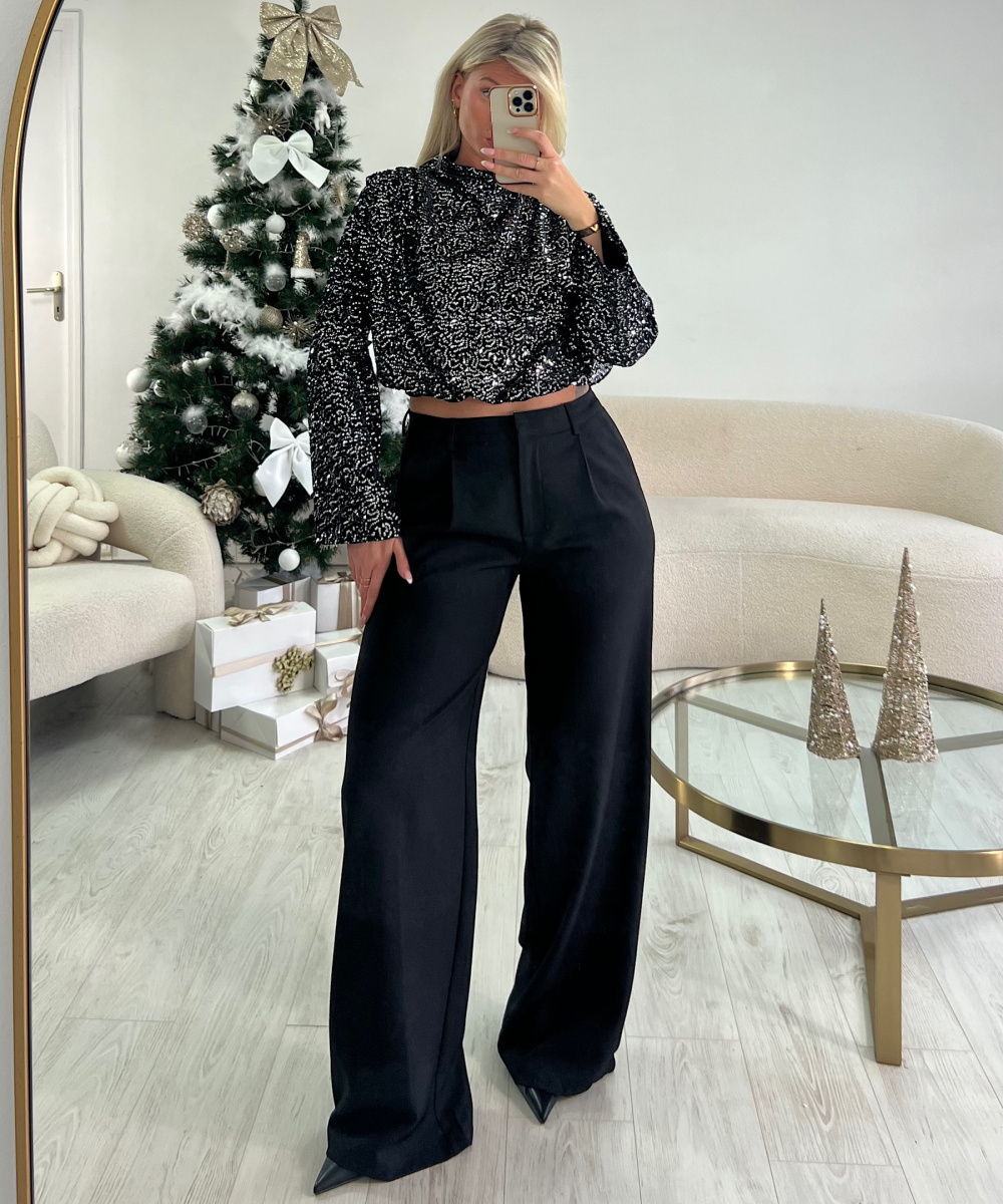 Top ras cou silver sequins - DRESS DESIREE