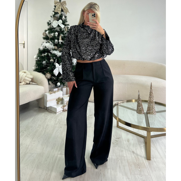 Top ras cou silver sequins - DRESS DESIREE