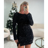 Robe sequins dos nu fente noire - DRESS DESIREE