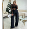 Black sequinned embossed tulle top - DRESS DESIREE