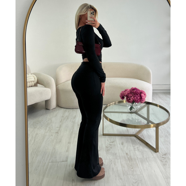 Ensemble pantalon flare casual noir DRESS DESIREE