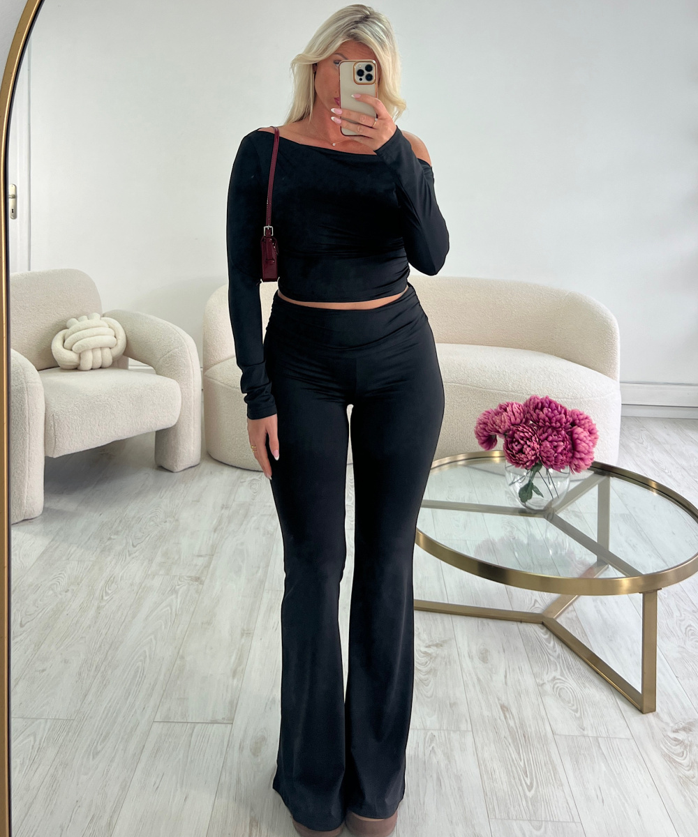 Ensemble pantalon flare casual noir DRESS DESIREE