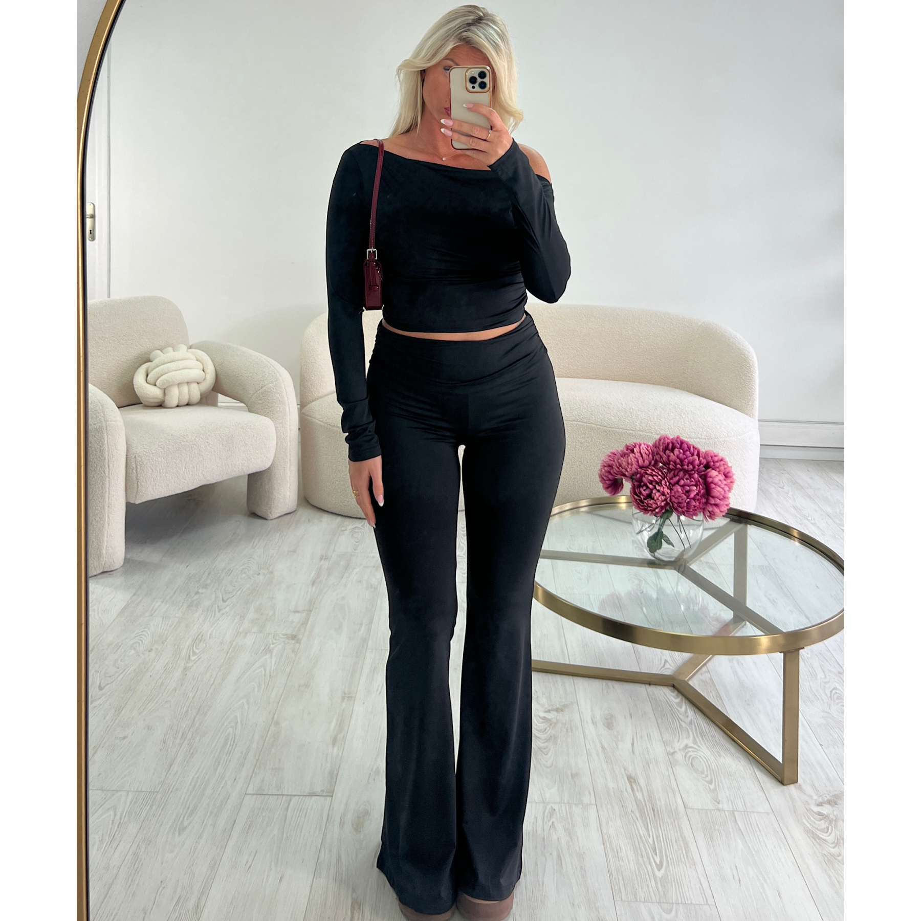 Ensemble pantalon flare casual noir DRESS DESIREE