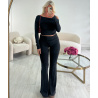 Ensemble pantalon flare casual noir DRESS DESIREE