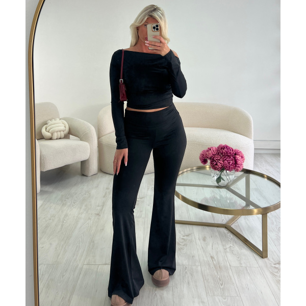 Ensemble pantalon flare casual noir DRESS DESIREE