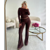 Ensemble pantalon flare casual choco DRESS DESIREE