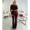 Ensemble pantalon flare casual choco DRESS DESIREE
