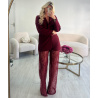 Extra-long burgundy lace trousers - DRESS DESIREE