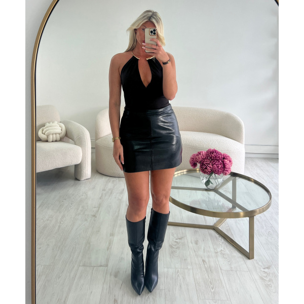 Jupe simili brillant noire- DRESS DESIREE