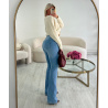 Jeans bleu flare extra long taille basse - DRESS DESIREE