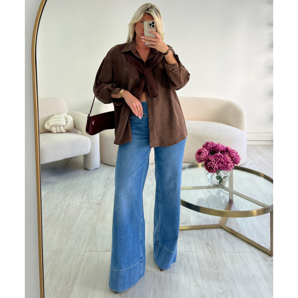 Jeans extra long bleu foncé couture - DRESS DESIREE