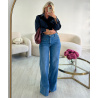 Jeans extra long bleu foncé couture - DRESS DESIREE