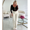 Jeans extra long beige mi-taille haute - DRESS DESIREE