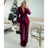High-waisted heather burgandy  couture pants