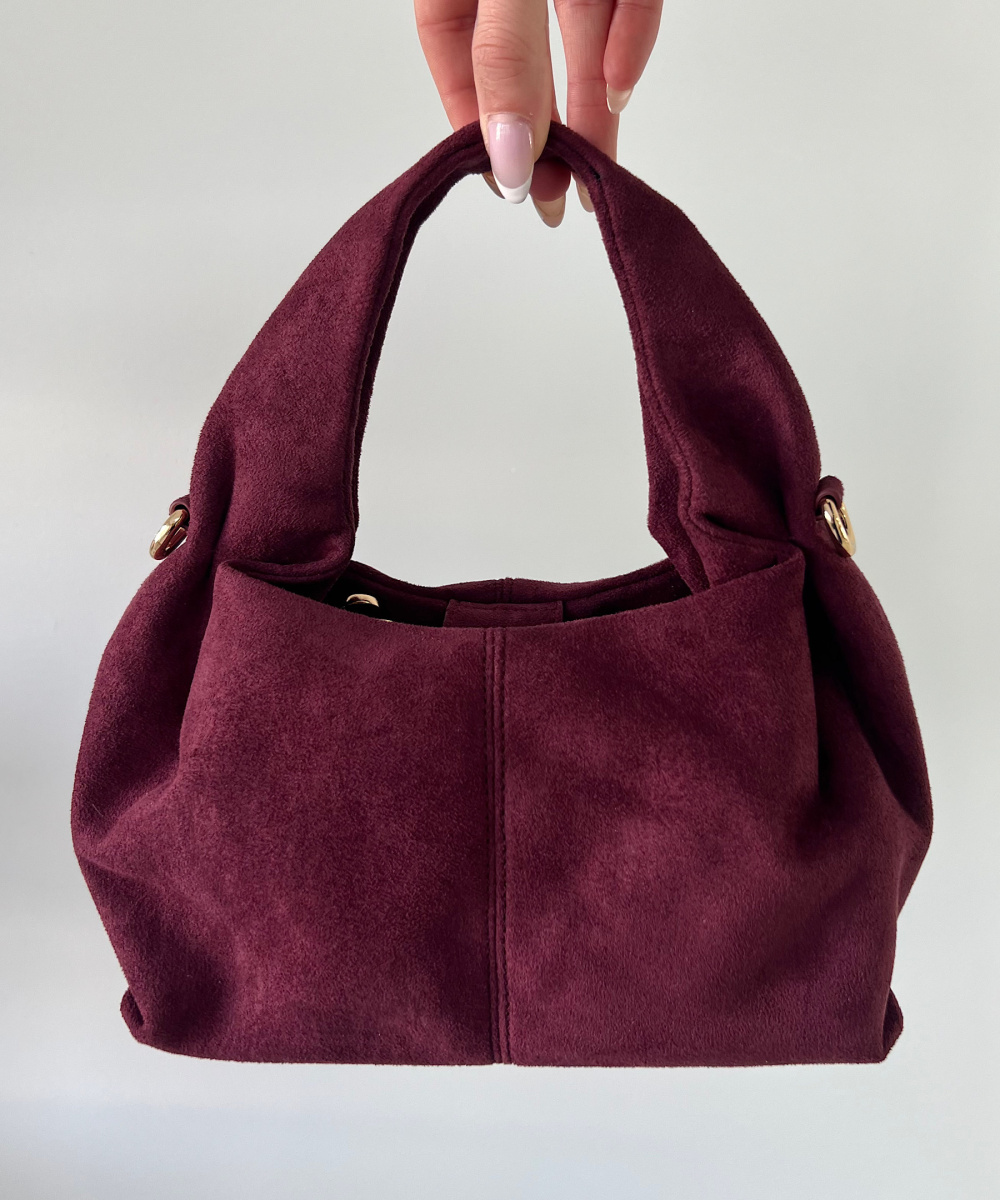 Suede burgandy colour inspi P bag - DRESS DESIREE