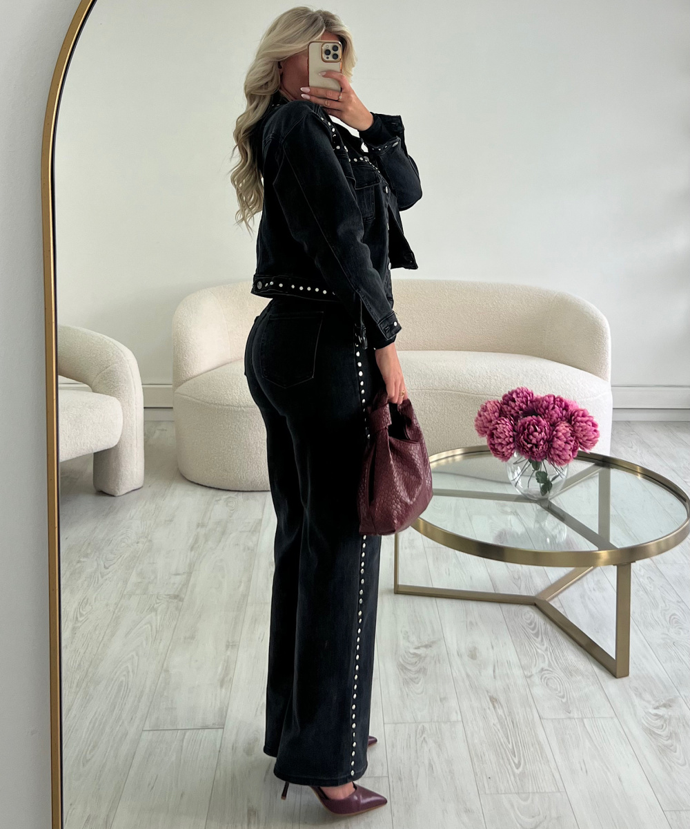 Standard black studded jeans