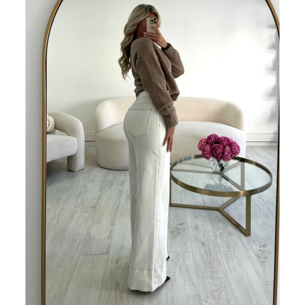 Jeans extra long blanc couture choco - DRESS DESIREE