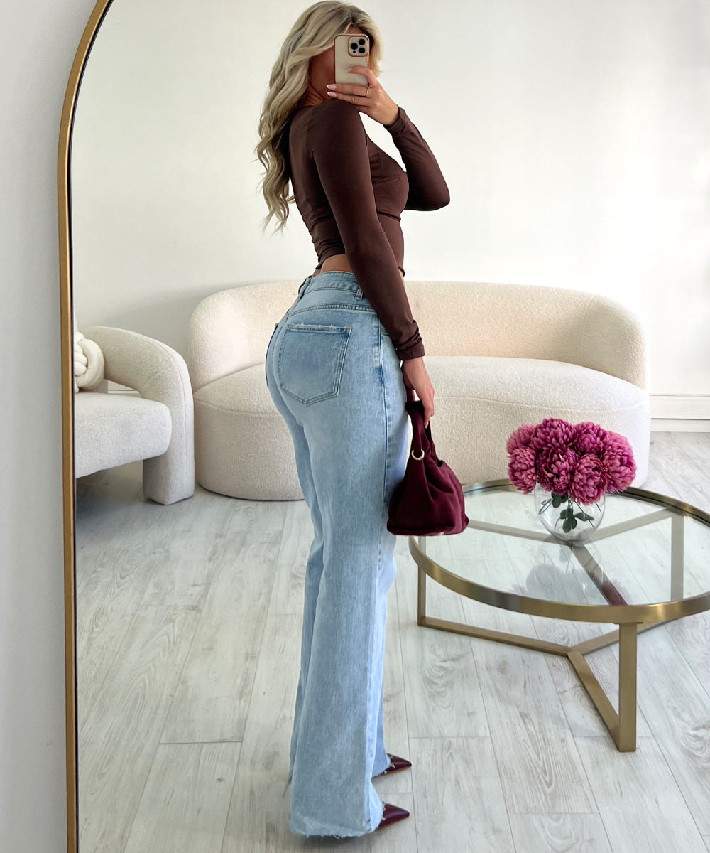 tall light blue jeans