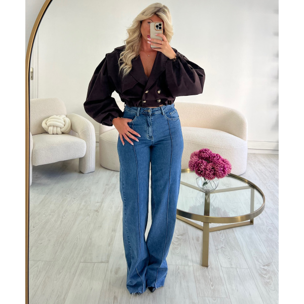 Extra extra long blue seam jeans - DRESS DESIREE
