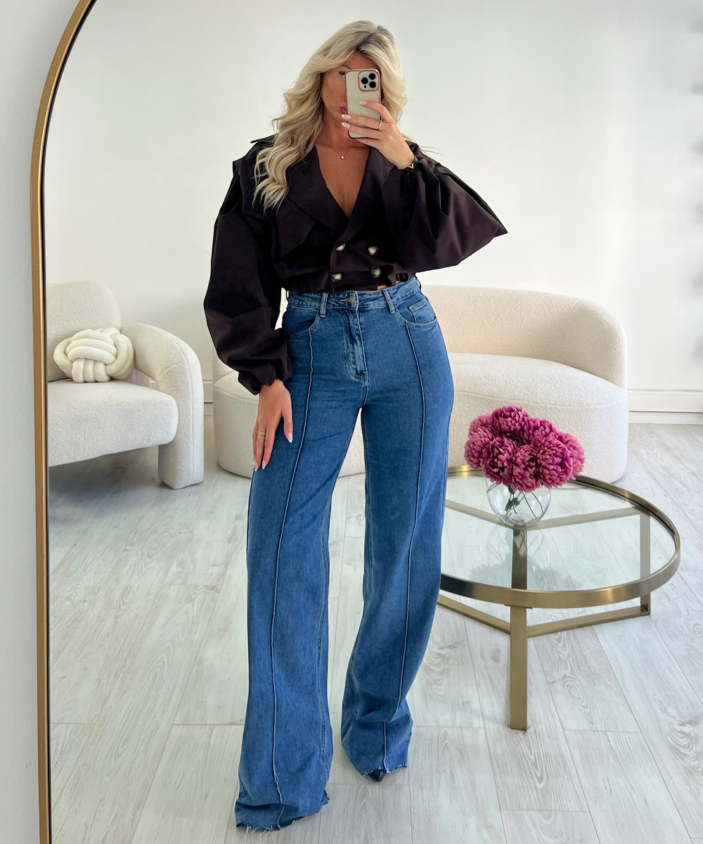 Extra extra long blue seam jeans - DRESS DESIREE
