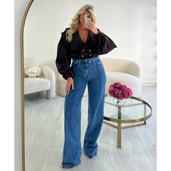 Extra extra long blue seam jeans - DRESS DESIREE