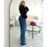 Jeans extra extra long bleu foncé coutures - DRESS DESIREE