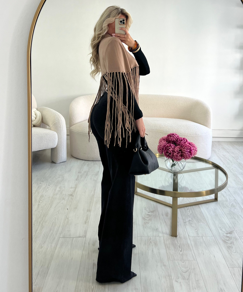 Jeans extra tall noir coutures