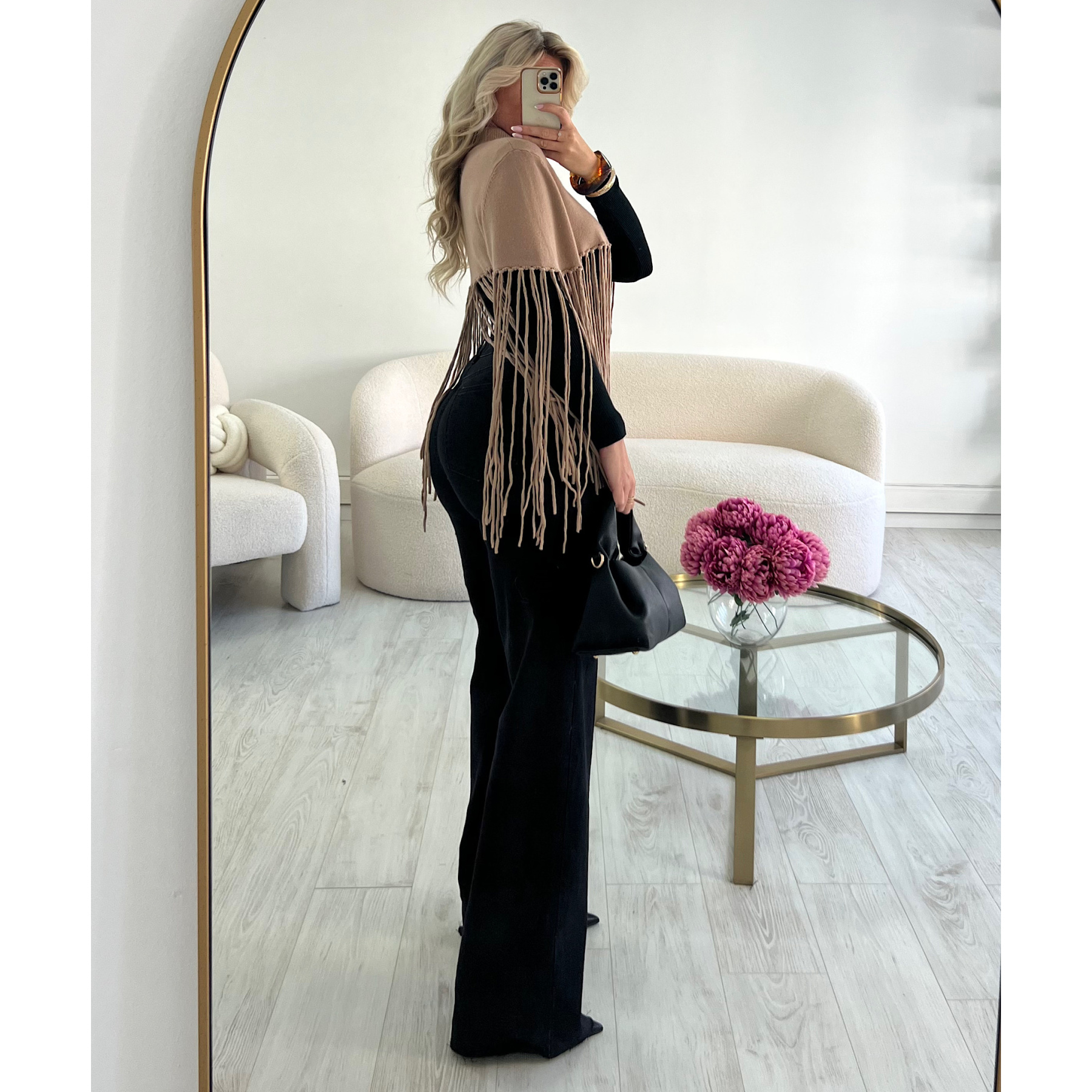Jeans extra extra long noir coutures - DRESS DESIREE
