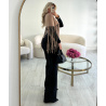 Jeans extra extra long noir coutures - DRESS DESIREE