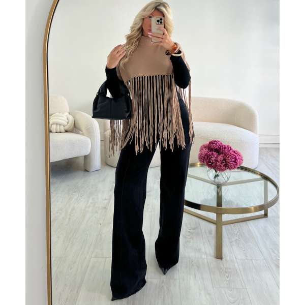 Jeans extra extra long noir coutures - DRESS DESIREE