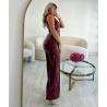 Burgundy faux leather bolero top - DRESS DESIREE