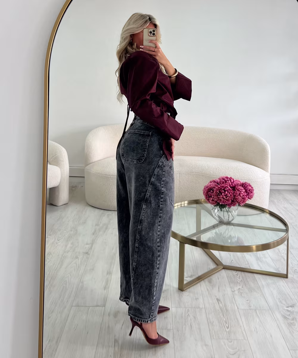 Jeans ballon gris